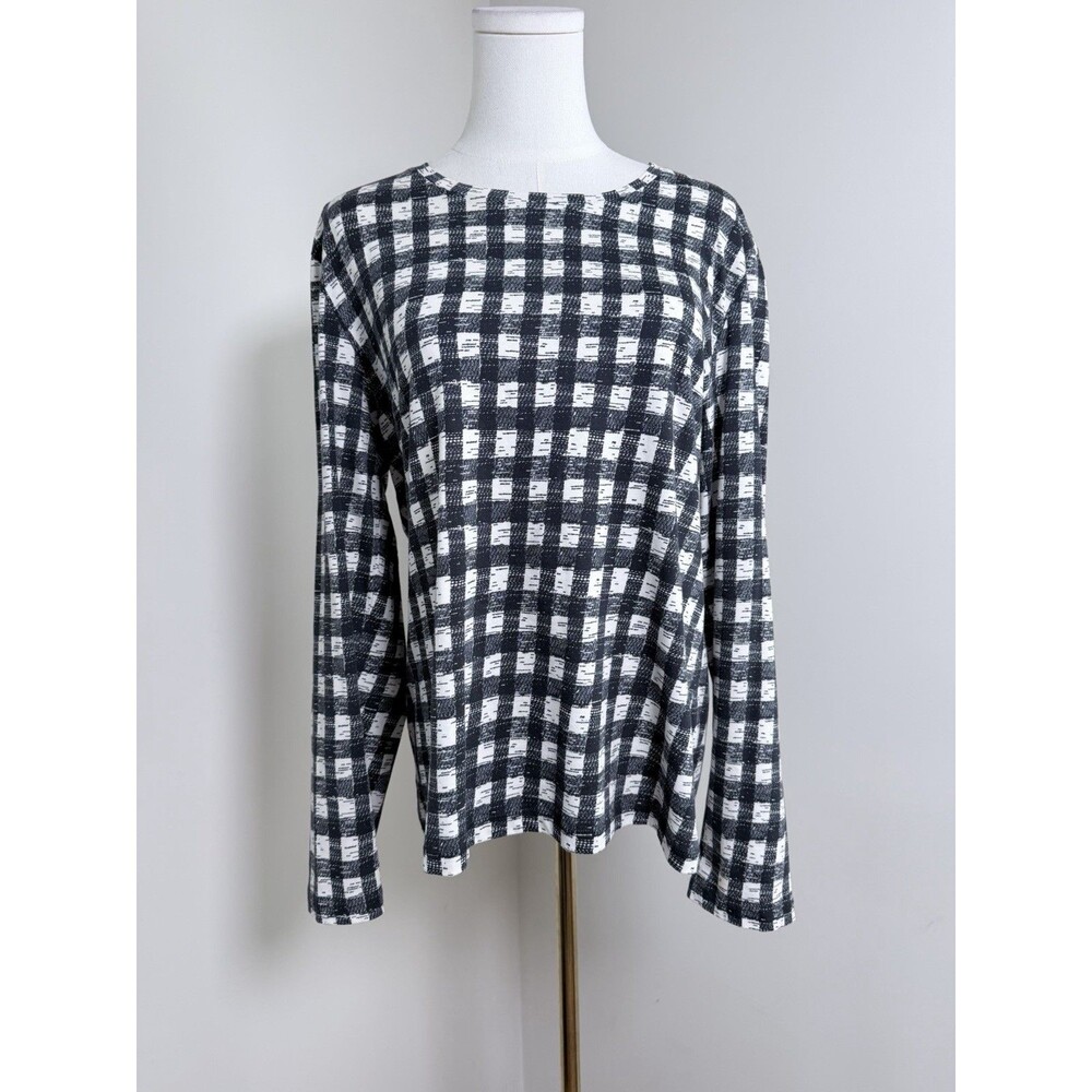 Derek Lam New York Women’s Large Cotton Top Black White Abstract Print Portugal